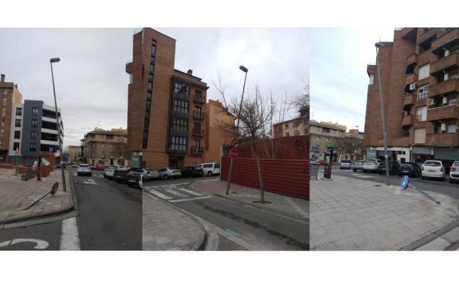 Imágenes del estado en el que quedaron la farola y la señal de tráfico Imágenes del estado en el que quedaron la farola y la señal de tráfico