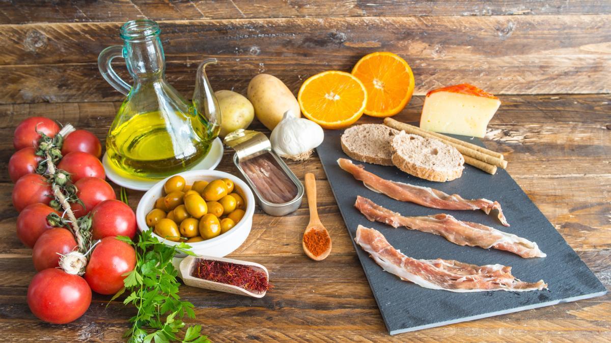 Ingredientes básicos de la apreciada dieta mediterránea.