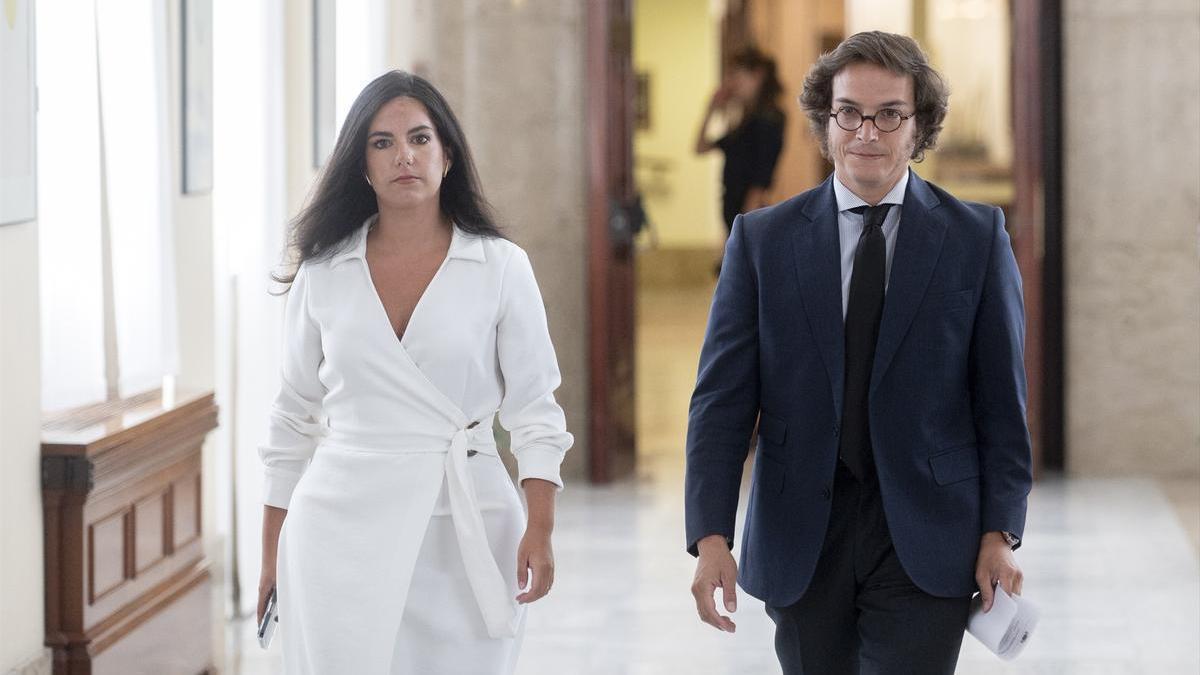 La portavoz de VOX en el Congreso, Pepa Millán y el diputado de VOX José María Figaredo