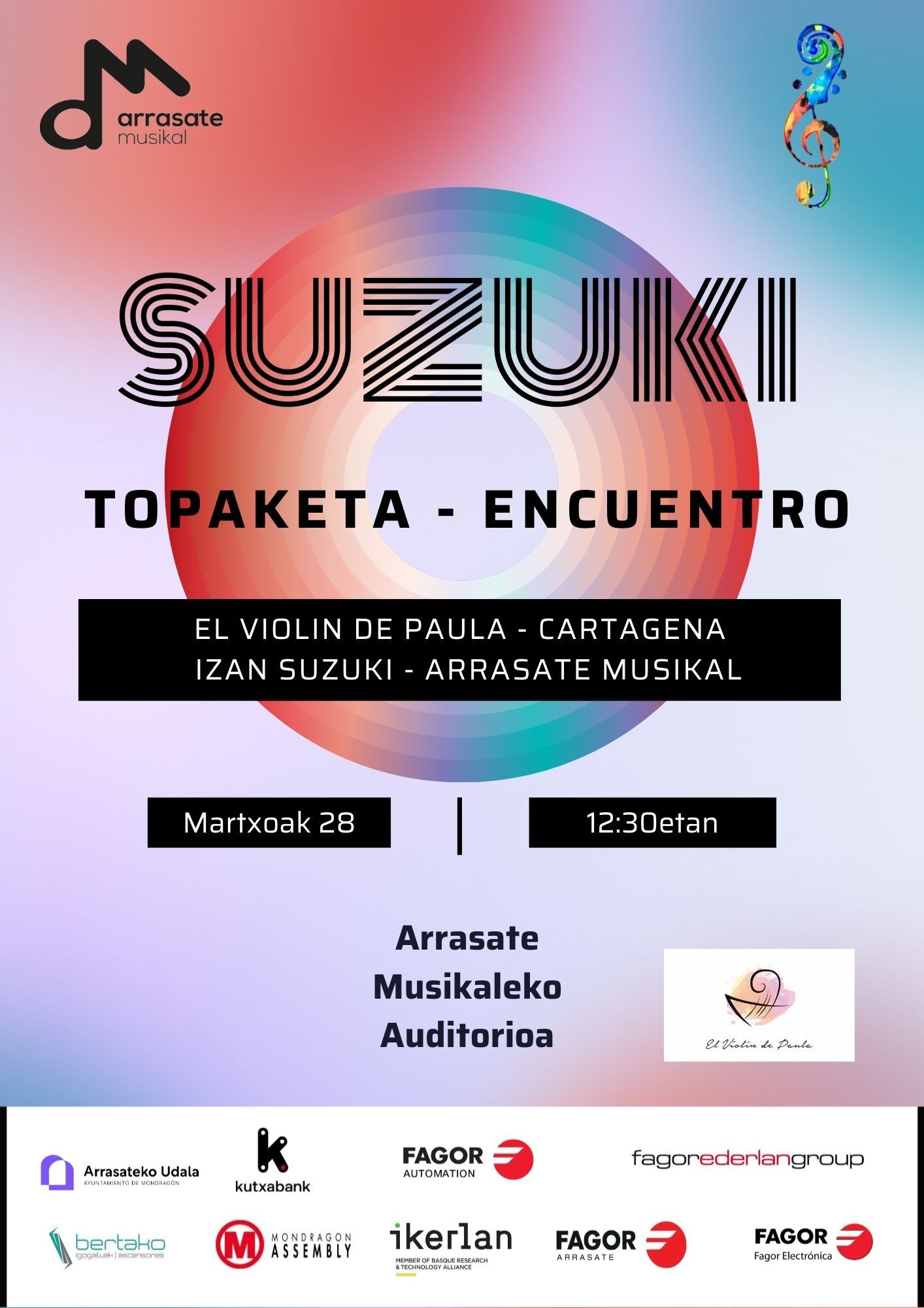 Cartel que anuncia el encuentro musical de este 28 de marzo.