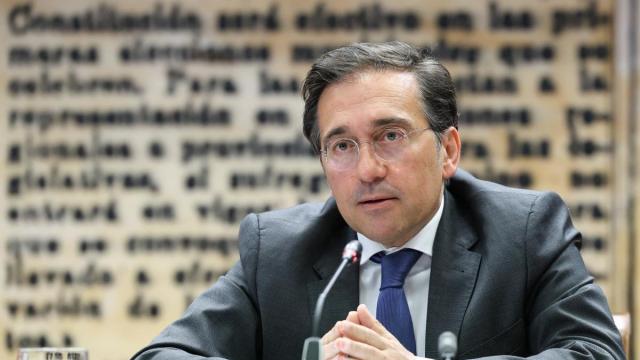 José Manuel Albares, en la sesión de hoy de la Comisión de Exteriores del Senado.