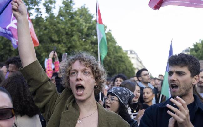 Protestas contra la ultraderecha en París tras los resultados de las elecciones europeas.