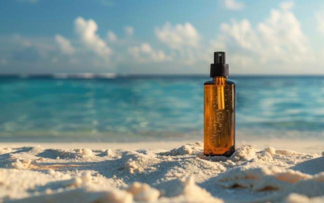 Un perfume en una playa.