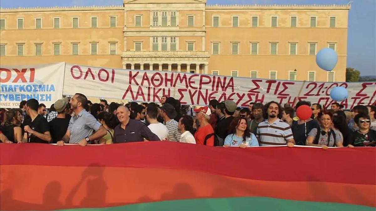 Manifestación en Atenas en favor de las uniones entre personas del mismo sexo