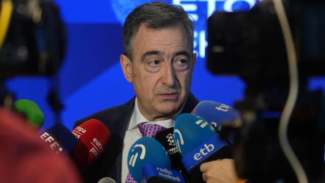 El presidente del EBB, Aitor Esteban, en un acto de cariz económico celebrado el pasado jueves en Bilbao.