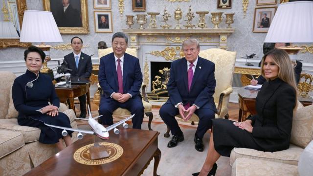 Xi Jinping y Donald Trump, junto a sus esposas en la recepción en la Casa Blanca.