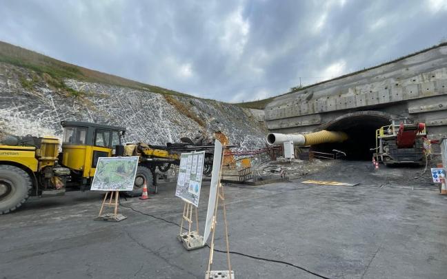 Obras del túnel de la futura variante de Markina-Xemein