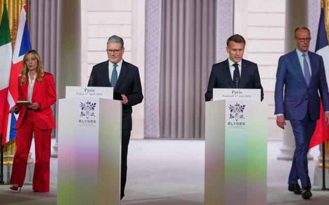 Los mandatarios de Italia, Giorgia Meloni, Reino Unido, Keir Starmer, Francia, Emmanuel Macron, y Alemania, Friedrich Merz