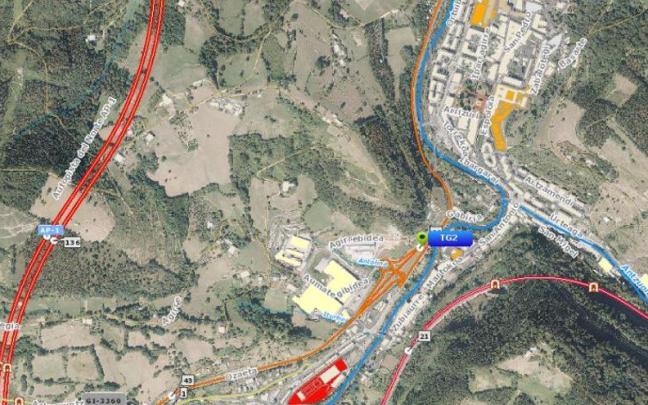 Lugar del accidente en Bergara