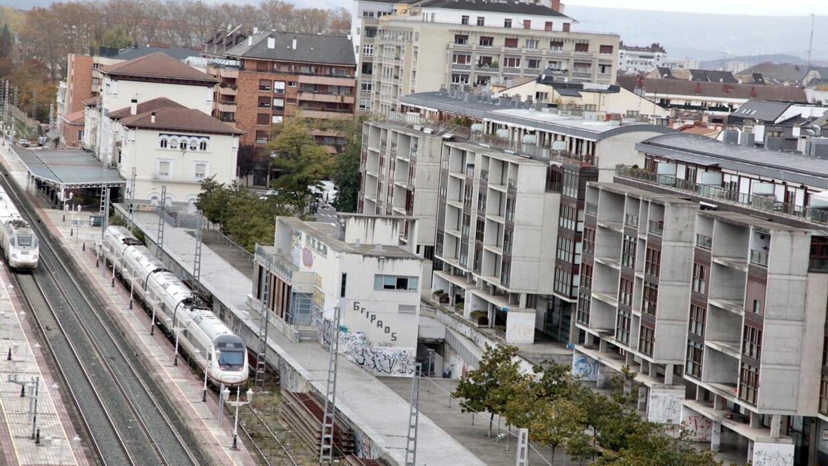 Vista aérea de la estación de tren de Vitoria