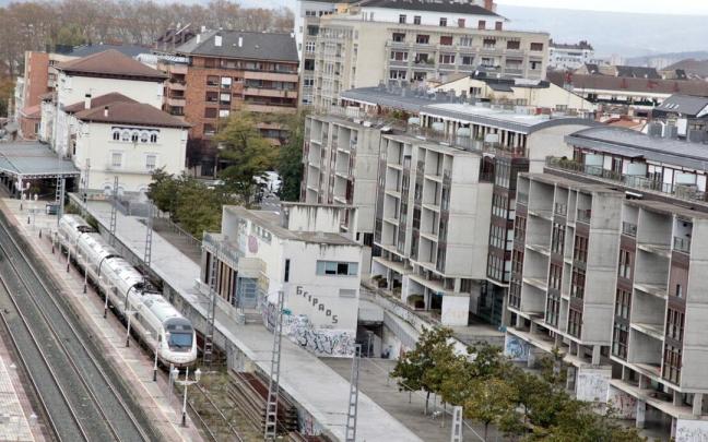 Vista aérea de la estación de tren de Vitoria Vista aérea de la estación de tren de Vitoria