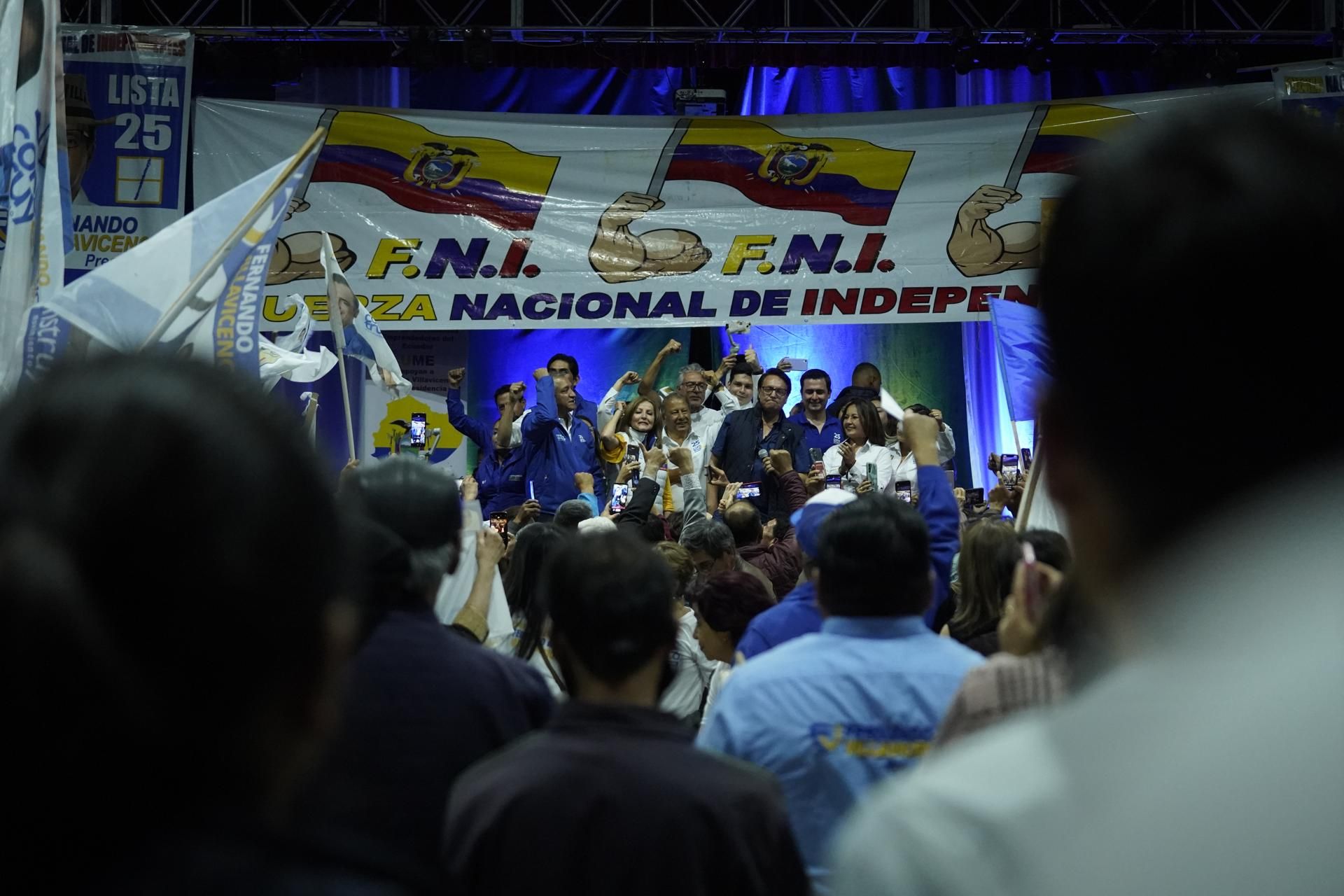 Imagen del mitin electoral de este miércoles, en Quito