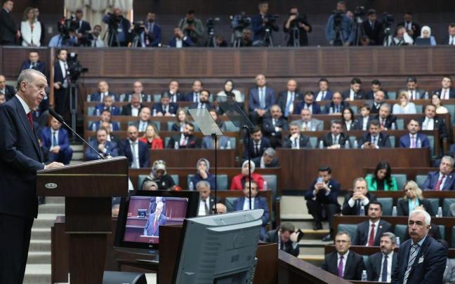 El presidente Recep Tayyip Erdogan interviene ante el Parlamento turco.