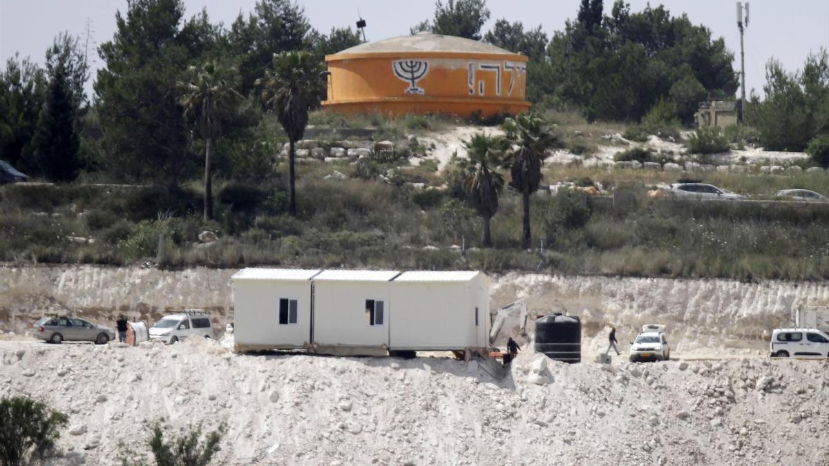 Yeshivá levantada en el asentamiento de Homesh, Cisjordania.