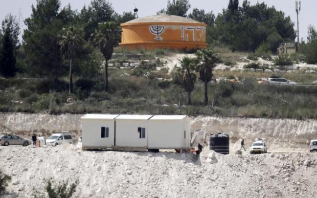 Yeshivá levantada en el asentamiento de Homesh, Cisjordania.