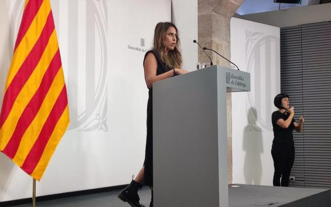 La portavoz del Govern, Patrícia Plaja, en rueda de prensa tras el Consell Executiu. La portavoz del Govern, Patrícia Plaja, en rueda de prensa tras el Consell Executiu.