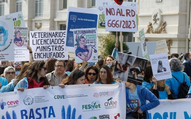 La profesión veterinaria se concentra frente al Congreso de los Diputados por "la defensa de la salud de nuestros animales". / EFE La profesión veterinaria se concentra frente al Congreso de los Diputados por "la defensa de la salud de nuestros animales".