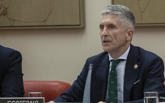 Fernando Grande-Marlaska durante la comparecencia por el 'caso Cuarteles'.