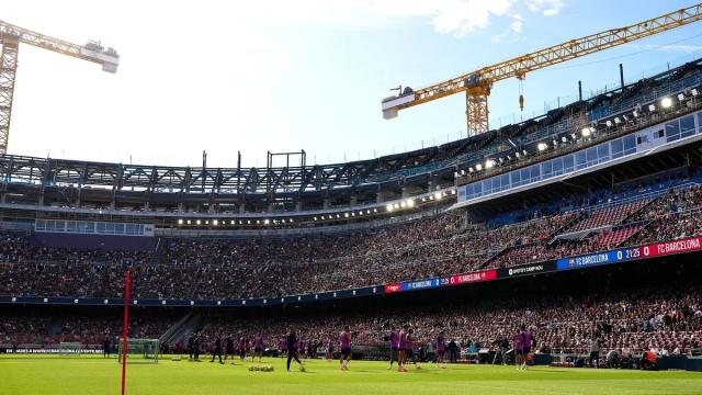 Aspecto reciente del Spotify Camp Nou en un entrenamiento de la plantilla blaugrana. / FC BARCELONA