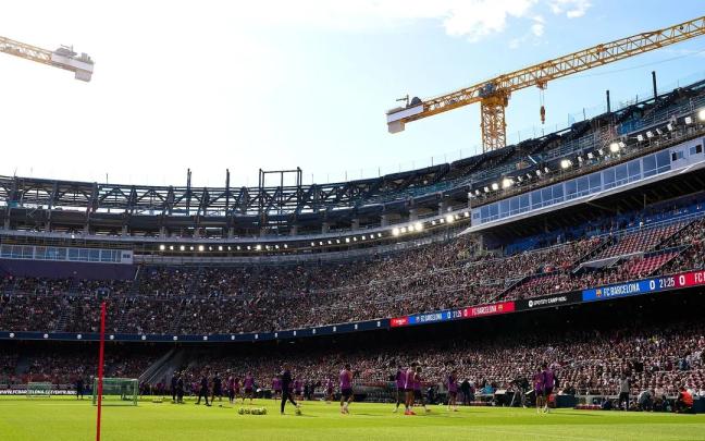 Aspecto reciente del Spotify Camp Nou en un entrenamiento de la plantilla blaugrana. / FC BARCELONA