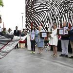 Acto de entrega a sus familias de los restos de dos milicianos que lucharon en la defensa de Bilbao.