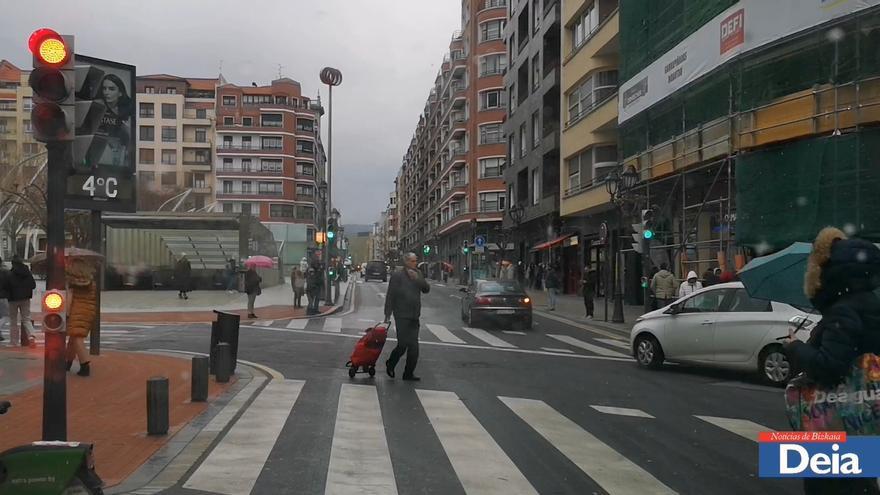 Primeros copos de nieve en Bilbao