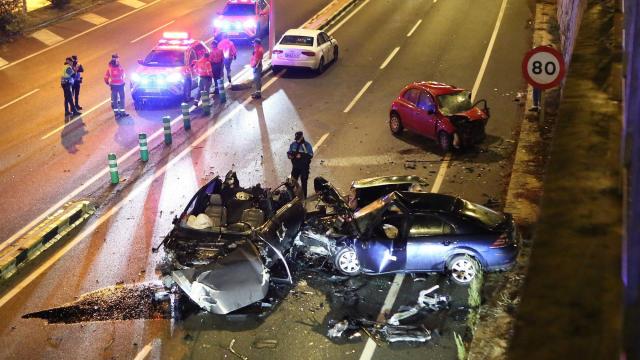 Estado de los vehículos en el accidente de Zizur. Javier Bergasa