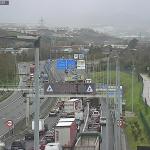 Accidente de camión en la A-8 pk 130 en Santurtzi sentido Irun.