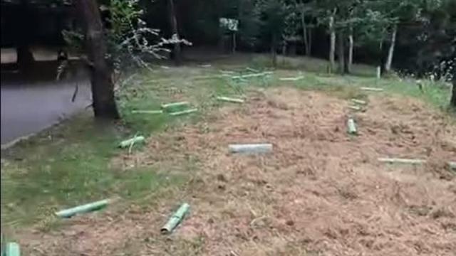Estado en el que ha quedado la zona tras el acto vandálico