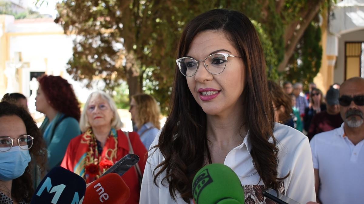 La delegada del Gobierno español en Melilla, Sabrina Moh, comparece ante los medios.