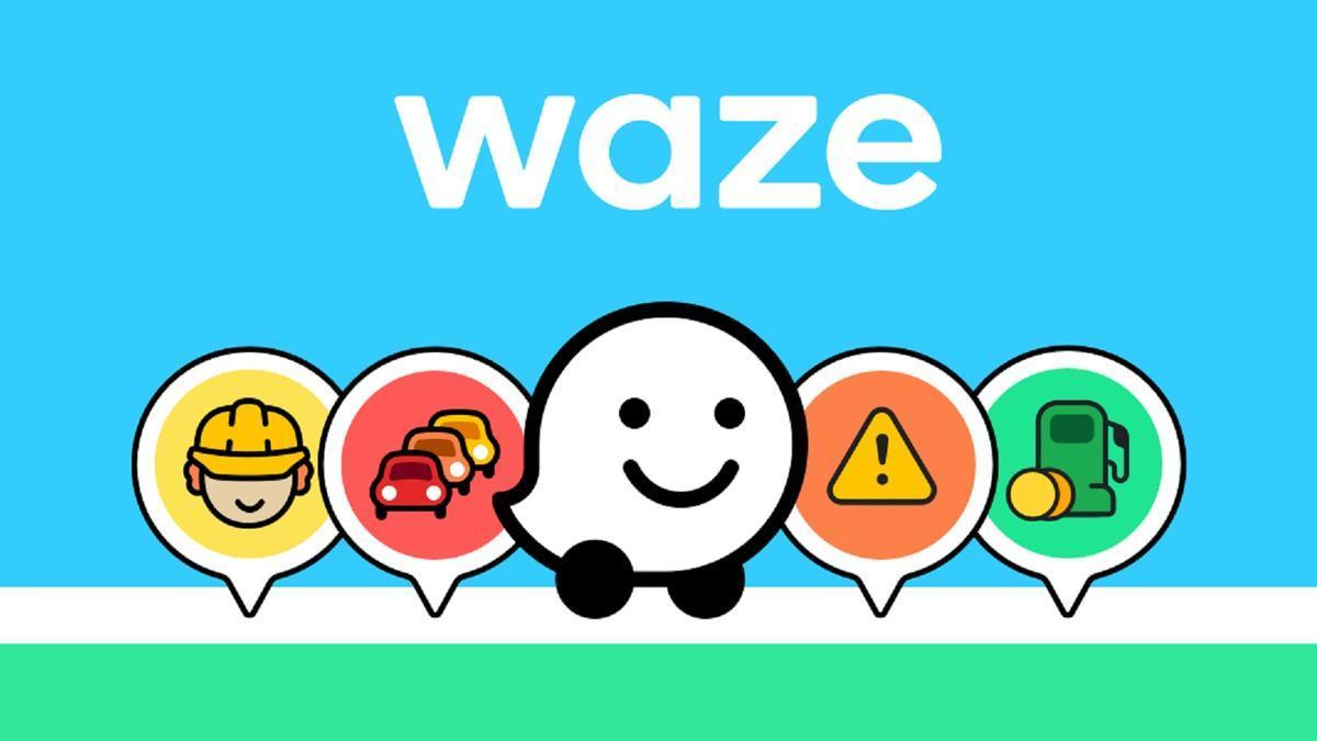 El logo de la aplicación de navegación Waze.