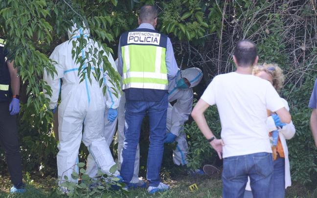 otos del lugar del hallazgo de un hombre asesinado en Pamplona. Iñaki Porto