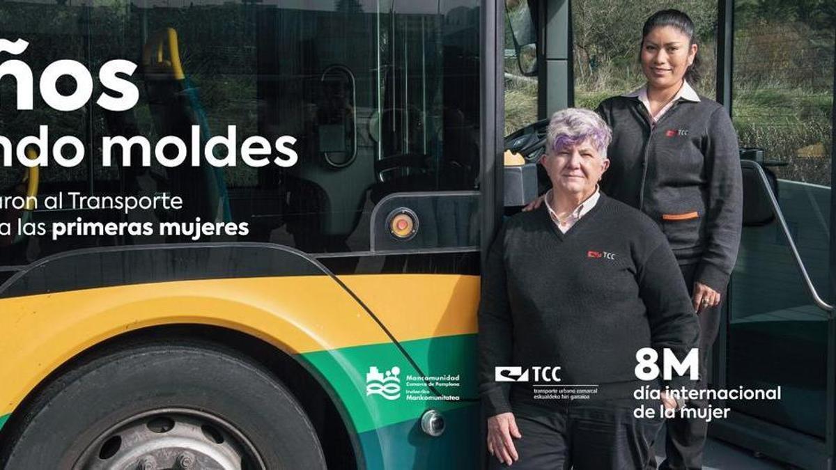 Conductoras de villavesas, en la campaña de TCC Pamplona.