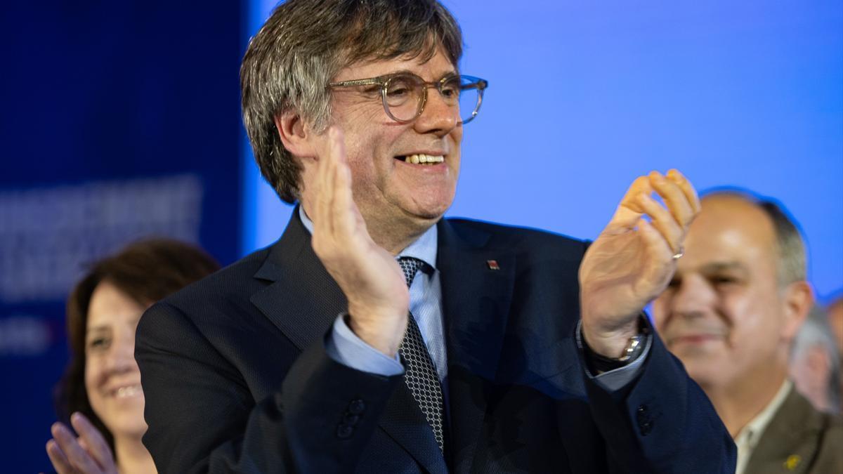 Carles Puigdemont, este domingo tras conocer los resultados electorales.