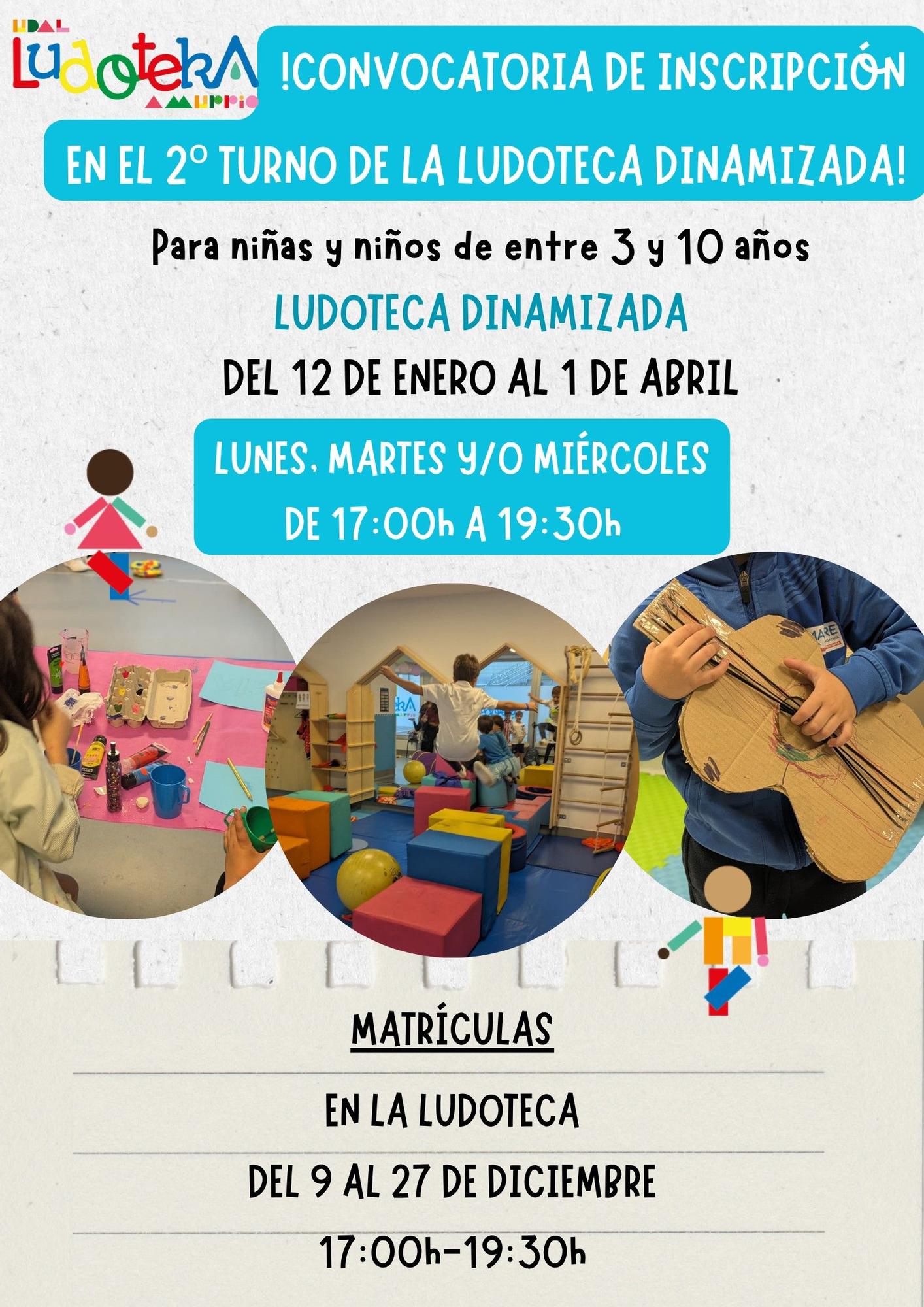 Cartel del segundo turno de la Ludoteca Dinamizada en Amurrio
