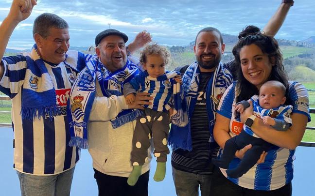 Josema, Dámaso, Aren, Aitor, Paul y Urdiñe, antes de partir hacia Roma