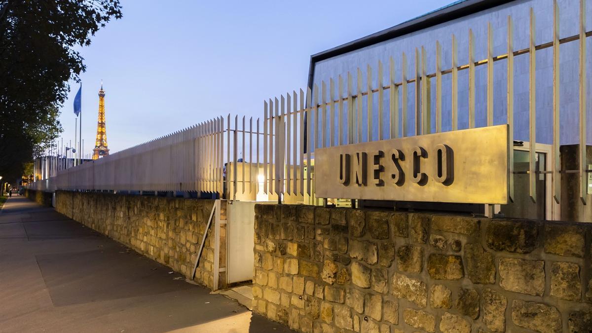 Imagen de archivo de la sede de la UNESCO en París, Francia.