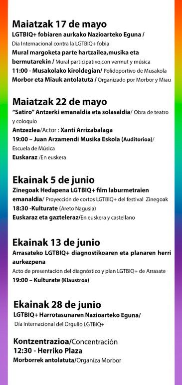 Actos que conforman el programa organizado bajo el lema 'Ikusgarriak gara'.