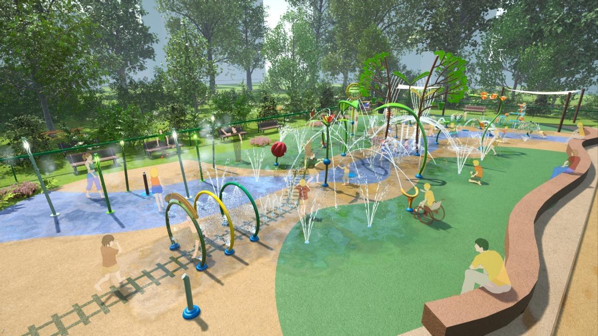 Infografía que muestra el aspecto general del parque