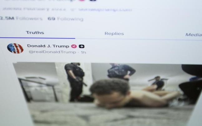 Imagen del detenido publicada por Donald Trump en su perfil de la red Truth