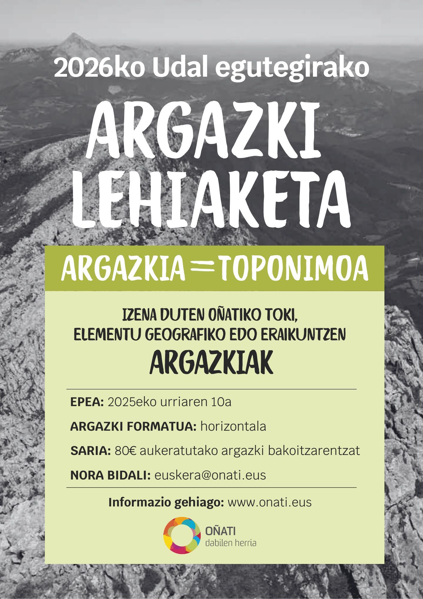 Cartel que anuncia el concurso convocado para elegir las imágenes del calendario de 2026.