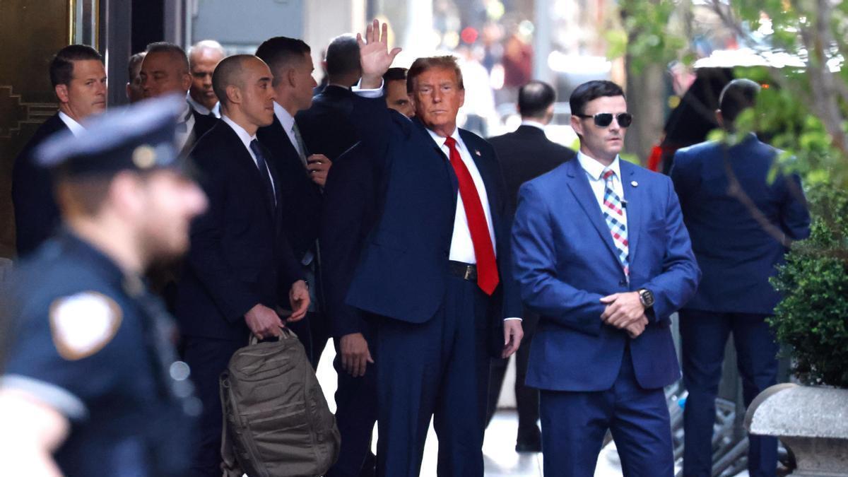 Donald Trump, a su llegada a la corte de Manhattan.