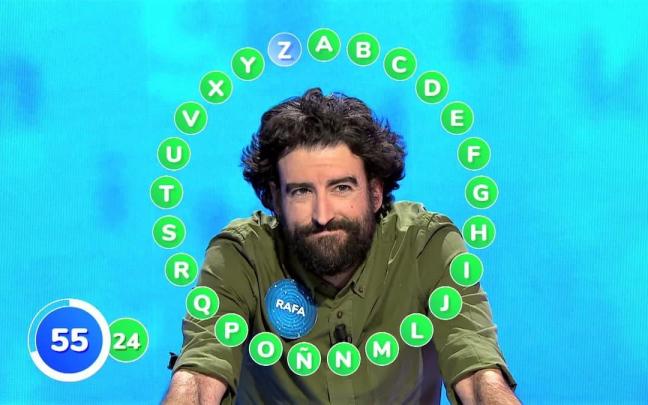 Rafa Castaño, a punto de completar el rosco de 'Pasapalabra'. Rafa Castaño, a punto de completar el rosco de 'Pasapalabra'.