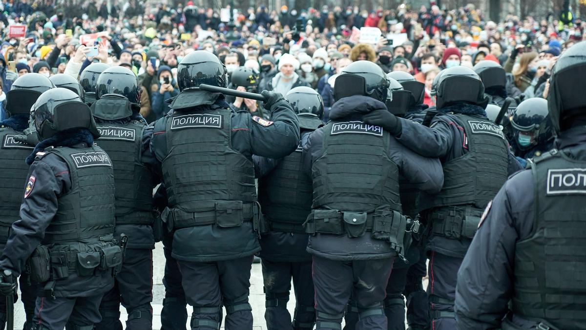 Protestas en apoyo a Alexei Navalni en Moscú.