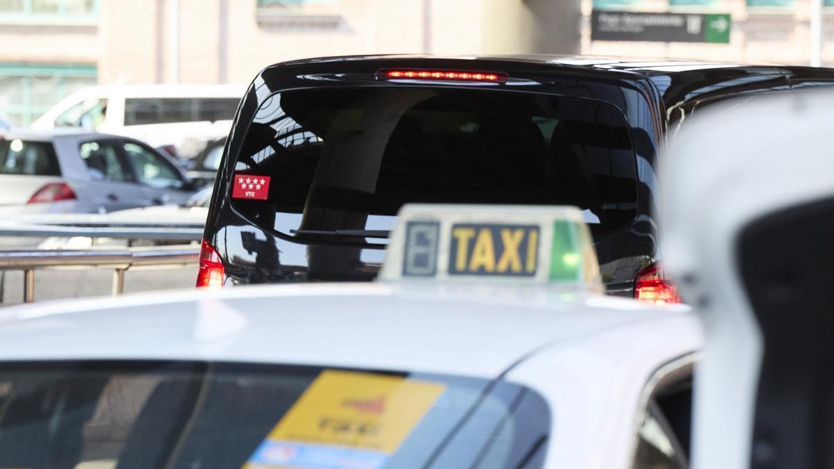 Una taxi de la Comunidad de Madrid.