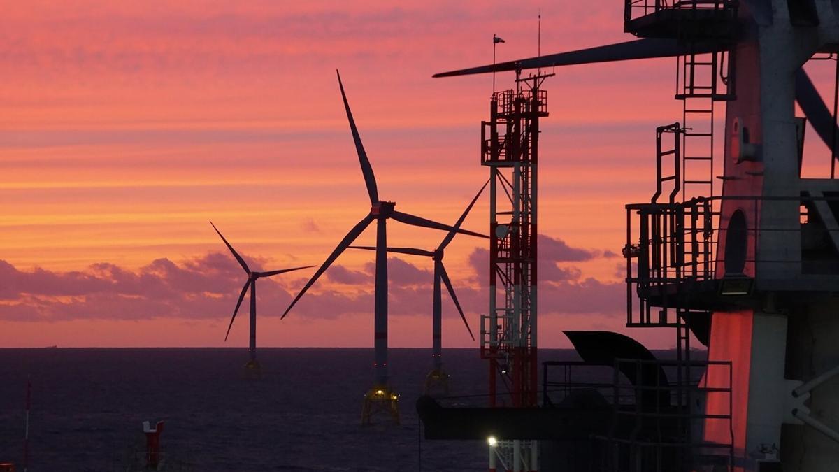 Imagen de un parque eólico marino de Iberdrola en Alemania.