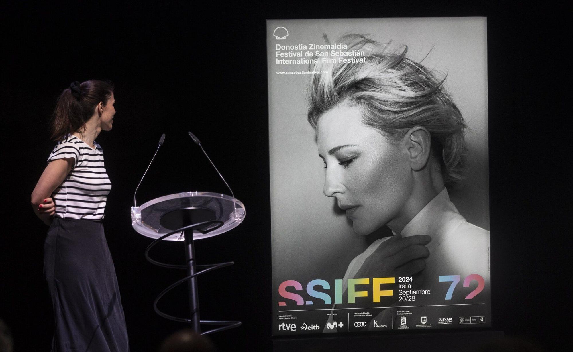 El Donostia Zinemaldia presenta el cartel oficial de la 72 edición en el que aparece la imagen de la actriz Cate Blanchett.