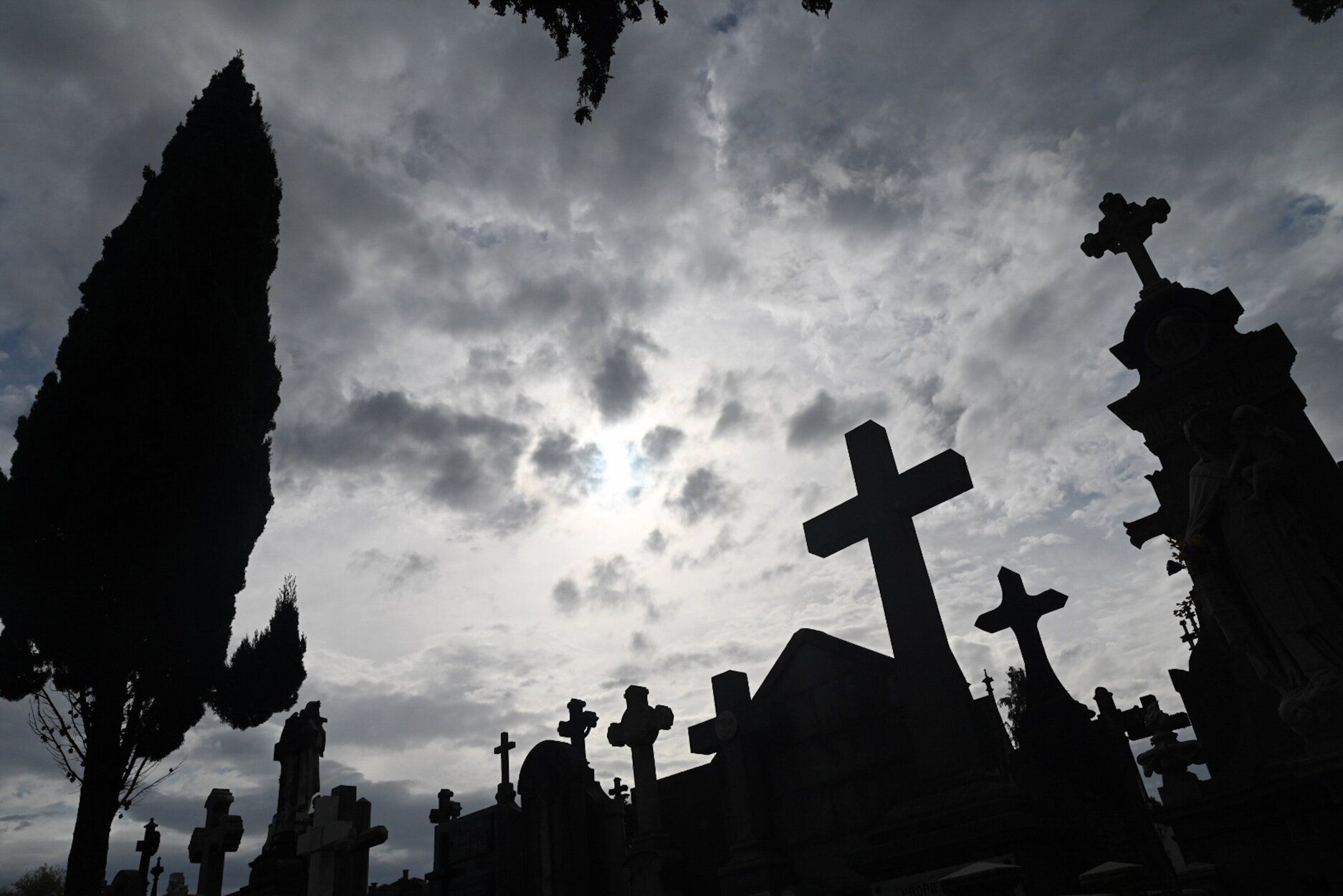 El cementerio de Polloe e un día nublado.
