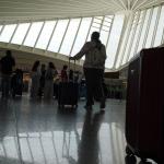 Imagen del aeropuerto de Bilbao en una de las operaciones salida del verano / Deia - Borja Guerrero