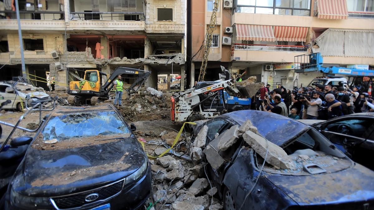 Imagen de un bombardeo israelí en Beirut.